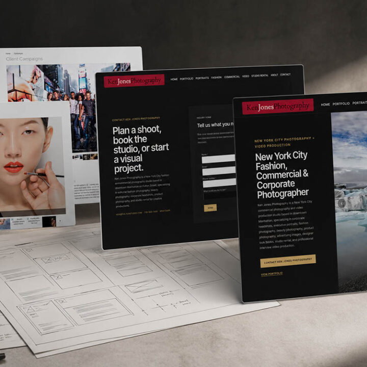 before and after website design for ken jones photography
