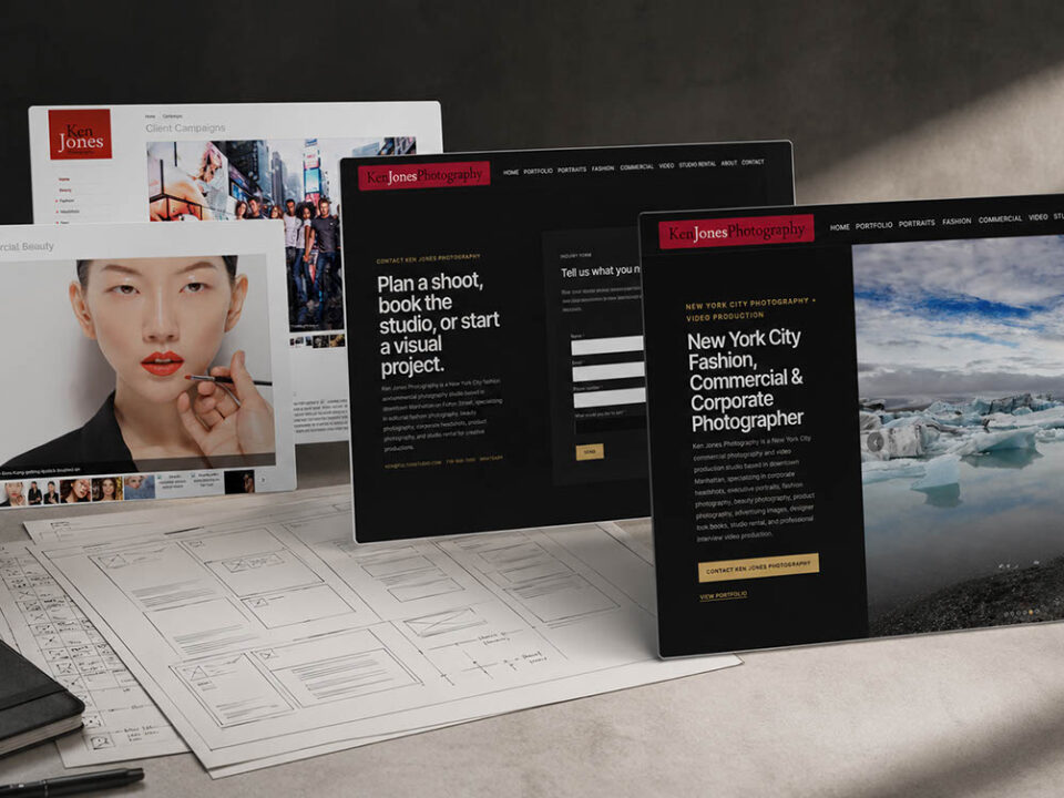 before and after website design for ken jones photography