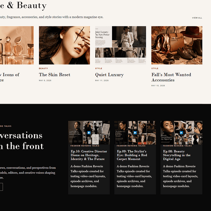 FultonStudio beauty and style photography showcasing fragrance, skincare, and fashion accessories.