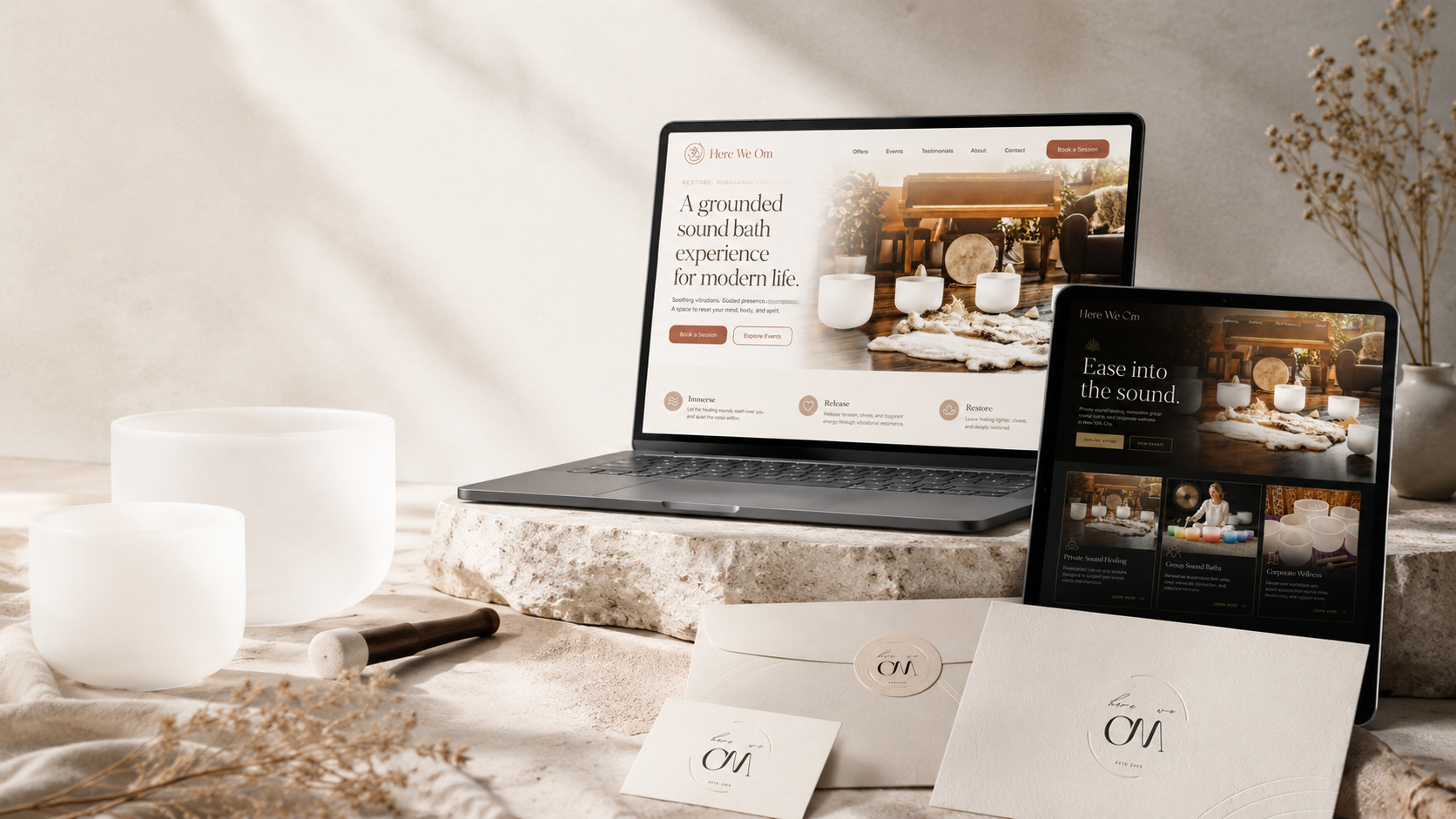 hero image for here we om case study